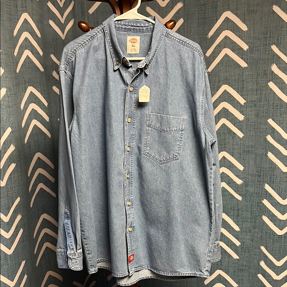 Vtg Dickies Men's Denim Shirt